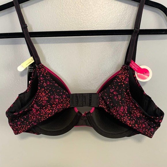 Maidenform Black Pink Confetti Dot T-Shirt Bra 36B - Picture 6 of 6